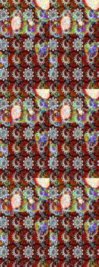 Raster illüstrasyonu. Gri ve kahverengi renkli çiçek çizimi. Çiçek deseni. Şatafatlı bahar bahçesi dokusu. Gri ve kahverengi renkte çiçekler.