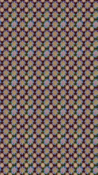 Düz Çiçek Elementleri Tasarımı. Kahverengi ve nötr renklerde çiçekler. Raster illüstrasyonunda kusursuz çiçek deseni. Renkli Yaz Temalı Kusursuz Arkaplan.