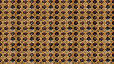 Raster illüstrasyonu. Hint süsü. Çiçek duvar kağıdı. Kahverengi renklerde. Çizim kalıbı. Renkli süs kenarı.