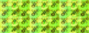 Taslak dekoratif arka plan, çiçek mandala. Çiçek. Raster illüstrasyonu. Yeşil ve sarı renklerde.