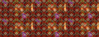 Küçük kahverengi ve kırmızı çiçeklerle oldukça eski bir besin torbası deseni. Tekstil, kumaş, kapaklar, duvar kağıtları, baskı, paket, koleksiyon defteri, örgü, dekupaj için çiçek arkaplanı..