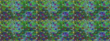 Yeşil ve mavi renkte çiçekler. Raster dikişsiz şirin çiçek deseni. Bahar mevsimi. Nazik romantik baskı. Tatil havası..