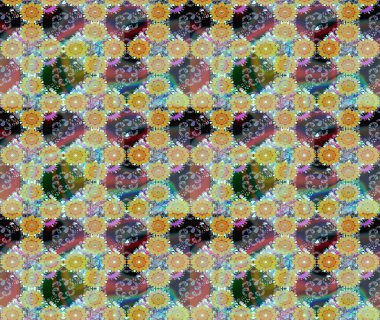 Raster güzel kumaş deseni çiziyor. Renkli Bahar Teması eskiz kalıbı. Düz Çiçek Elementleri Tasarımı. Çiçek deseni.