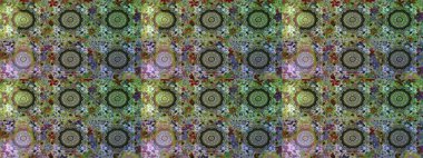 Raster illüstrasyonu. Kusursuz altın desenli bukleler. Doğu tarzı arabesk. Raster altın desen. Altın elementli yeşil renkler.