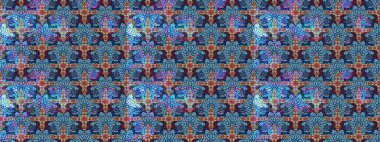 Parlak çiçekli halı renginde çizim deseni.