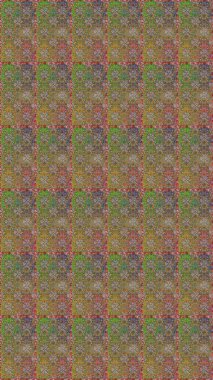 Halk tarzı. Moda baskıları için zarif bir şablon. Parlak renkli çiçeklerle ve kahverengi ve yeşil renklerde yapraklarla şaşırtıcı, pürüzsüz çiçek deseni. Modern çiçek arkaplanı.