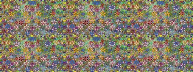 Güzel çiçek desenli küçük çiçek. Çiçekler, suluboya ile sorunsuz çiçek desenli. Raster desen.