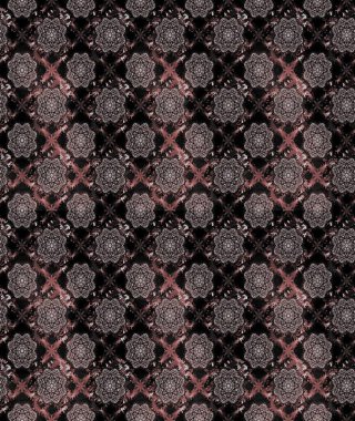 Siyah renkli çiçekler. Raster illüstrasyonunda çiçek deseni çizimi.