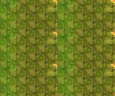 Düz Çiçek Elementleri Tasarımı. Renkli Bahar Teması eskiz kalıbı. Raster illüstrasyonundaki çiçek desenli çizim. Yeşil renkte çiçekler.