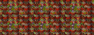 Sevimli çiçek raster deseni. Renkli Yaz Temalı eskiz kalıbı. Düz Çiçek Elementleri Tasarımı. Modaya uygun kumaş deseni.