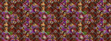 Yaprak ve çiçeklerin suluboya resimleri, kahverengi, kırmızı ve gri renkler üzerine çizimler. Raster illüstrasyonu. Yumuşak, bahar çiçekleri kahverengi, kırmızı ve gri renklerde.