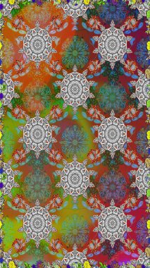 Tekstil, kumaş, kapaklar, duvar kağıtları, baskı, naylon, yapıştırma, örgü, dekupaj için çiçeksiz arkaplan. Küçük kahverengi çiçekli oldukça eski bir besin torbası deseni. Millefleurlar.