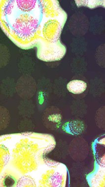 Asya tekstil tarzında. Raster illüstrasyonu. Raster illüstrasyonu. Çiçek desenli çizim. Gri renkli çiçekler.