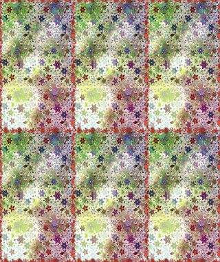 Motley illüstrasyonu. Moda baskıları için zarif bir şablon. Küçük renkli çiçekler. Kusursuz. Küçük çiçekte güzel bir desen. Çiçekli yaz çiçekleri.