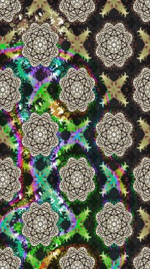 Gri renklerde. Raster illüstrasyonu. Çiçek buketleriyle klasik tarzda eskiz deseni.