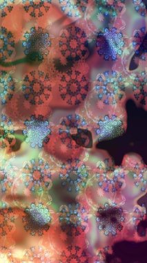 Küçük çiçekli yay deseni çiz. Raster illüstrasyonu. Suluboya tarzında kahverengi renkler üzerine.