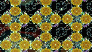 Raster çiçek desenli çiçek deseni, yapraklar, dekoratif elementler, sıçrama, lekeler, el çizimi kontur çizgileri ve Doodle çizim stili, grafik raster çizim çizimi.