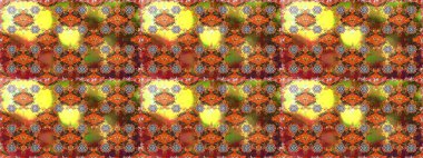 Güzel, parlak, pürüzsüz kumaş, tuval. Kıvırcık, parlak örgü. Eski moda arka plan. Çiçek çelengi. Raster illüstrasyonu. Şablon, pürüzsüz, çiçekli kenar..