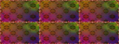 Raster illüstrasyonu. Düz Çiçek Elementleri Tasarımı. Kahverengi ve mor renkli çiçekler. Renkli Bahar Temalı Kusursuz Arkaplan. Asya tekstil tarzında. Kusursuz çiçek deseni.