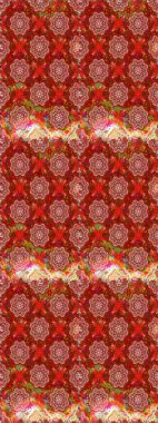 Renkli Bahar Temalı Kusursuz Arkaplan. Çiçek deseni. Düz Çiçek Elementleri Tasarımı. Raster illüstrasyonu. Kusursuz Chichi kumaş deseni..