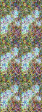 Tarafsız ve yeşil renklerde çiçekler. Raster illüstrasyonunda kusursuz çiçek deseni.