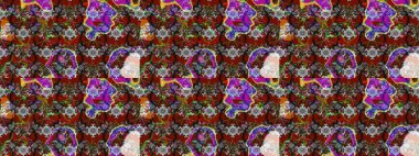 Renkli Bahar Teması eskiz kalıbı. Düz Çiçek Elementleri Tasarımı. Parlak arkaplan eskiz desenli çiçekli fantezi tasarımı.