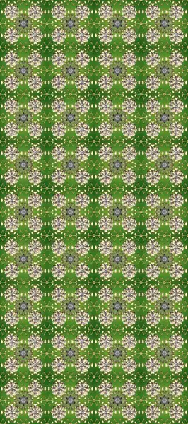 Barok tarzında altın çiçekli süs. Yeşil, gri ve bej renklerde altın bir element. Damask arkaplanı. Altın çiçekli, pürüzsüz desen.