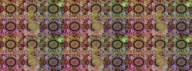 Altın antika ortaçağ dekoratifi, yapraklar ve kahverengi renkli altın desenli süslemeleri olan pürüzsüz bir desen. Kusursuz kraliyet lüksü, altın barok kumaş rengi..