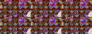 Renkli Bahar Teması eskiz kalıbı. Düz Çiçek Elementleri Tasarımı. Parlak arkaplan eskiz desenli çiçekli fantezi tasarımı.