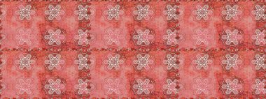 Pembe ve kahverengi renkte çiçekler. Raster illüstrasyonunda kusursuz çiçek deseni.