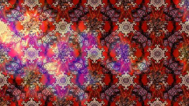 Çizgi çizimi kalıbı. Raster Moda kumaş deseni. Şirin çiçekler..