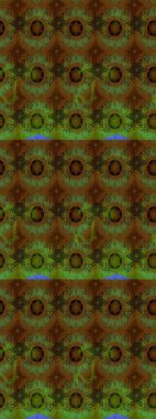 Çiçek desenli eskiz. Kahverengi ve yeşil renkli çiçekler. Tişört baskısı için çiçek boyama rasteriName.