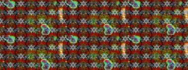 Çiçekli el çizimi çizimi deseni. Modern gelişim kahverengi ve kırmızı raster arka plan duvar kağıdı çizimi klasik çizgili iz sürme desenli çiçekler, çiçekli süsler.