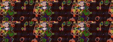 Suluboya çiçekli çiçek deseni. Raster illüstrasyonu. Kahverengi ve yeşil renkli güzel tekstil..