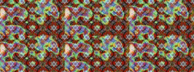 Renkli etnik çiçeklerle süslenmiş zarif bir eskiz şekli. Raster Çiçek İllüstrasyon Şirin Tekstil.