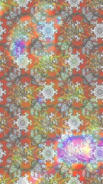 Suluboya çiçekli çiçek deseni. Renkli tekstil tarzında. Raster illüstrasyonu.