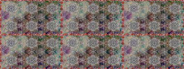 Raster illüstrasyonu. Gri ve kahverengi renklerde. Çiçekli güzel suluboya desen.