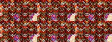 Kahverengi renkte yaz çiçekleri. Çiçekli karalama şeklinde Raster çiçek deseni. Raster illüstrasyonu.