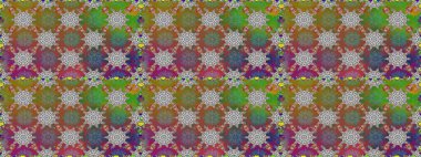 Raster illüstrasyonu. Eski moda arka plan. Çiçek çelengi. Güzel, parlak, pürüzsüz kumaş, tuval. Kıvırcık, parlak örgü. Şablon, pürüzsüz, çiçekli kenar..