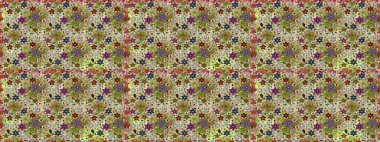 Çiçek ve yapraklı çiçek deseni. Küçük çiçekli şirin bir desen. Raster illüstrasyonu.