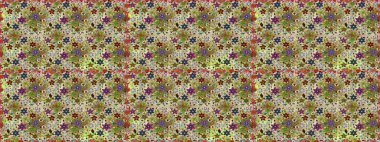 Çiçek ve yapraklı çiçek deseni. Küçük çiçekli şirin bir desen. Raster illüstrasyonu.