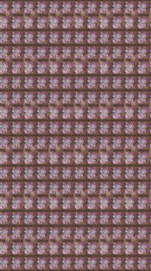 Kahverengi renklerde. Raster illüstrasyonu. Çiçek buketleriyle klasik tarzda eskiz deseni.