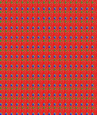 Raster çiçek desenleri çiziyor. Vadinin çiçekleri kırmızı renklerde.