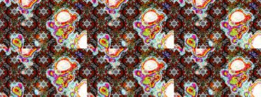 Tekstil, kumaş, kapaklar, duvar kağıtları, baskı, naylon, koleksiyon defteri, örgü, dekupaj için güzel bir eskiz. Oldukça eski bir besin torbası deseni, küçük, çiçekler. Millefleurlar.