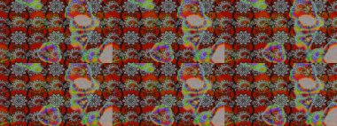 Çiçek desenli eskiz. Düz Çiçek Elementleri Tasarım Raster illüstrasyonu. Renkli Bahar Teması eskiz kalıbı. Renkli çiçekler.