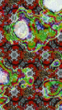 Tekstil, kumaş, kapaklar, duvar kağıtları, baskı, naylon, koleksiyon defteri, örgü, dekupaj için güzel bir eskiz. Küçük yeşil, kahverengi ve gri çiçeklerle oldukça kaliteli besin torbası deseni.