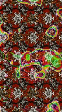 Arkaplan dokusu, duvar kağıdı, çiçek temalı renkler. Soyut etnik raster çizim kalıbı. Kabile sanatı boho baskısı, klasik çiçek arkaplanı.