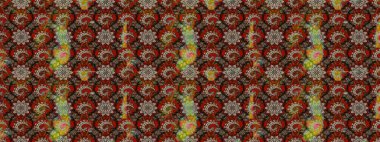 Çiçekli karalama şeklinde Raster çiçek deseni. Nazik, sevimli çiçek arkaplanı. Kahverengi ve bej renkli çiçekler.