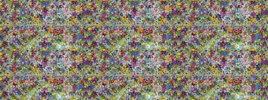 Çiçekli, suluboya desenli kusursuz çiçek deseni. Gri ve nötr renkte çiçekler. Renkli Bahar Temalı, pürüzsüz bir arka plan. Düz Çiçek Elementleri Tasarım Raster illüstrasyonu.