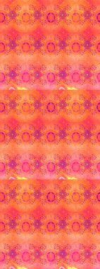 Çiçek desenli raster, turuncu ve pembe çizgi grafik desenli soyut raster arkaplan. Modern stil dokusu.